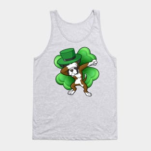 Dabbing Boxer Dog Irish St Patricks Day Tank Top